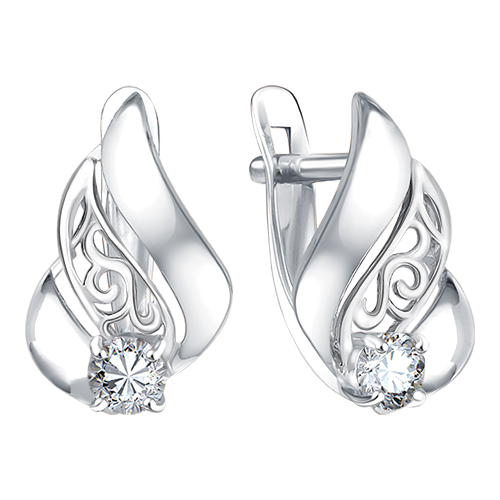 

Серьги из серебра с фианитом Яхонт Ювелирный 215719, 215719