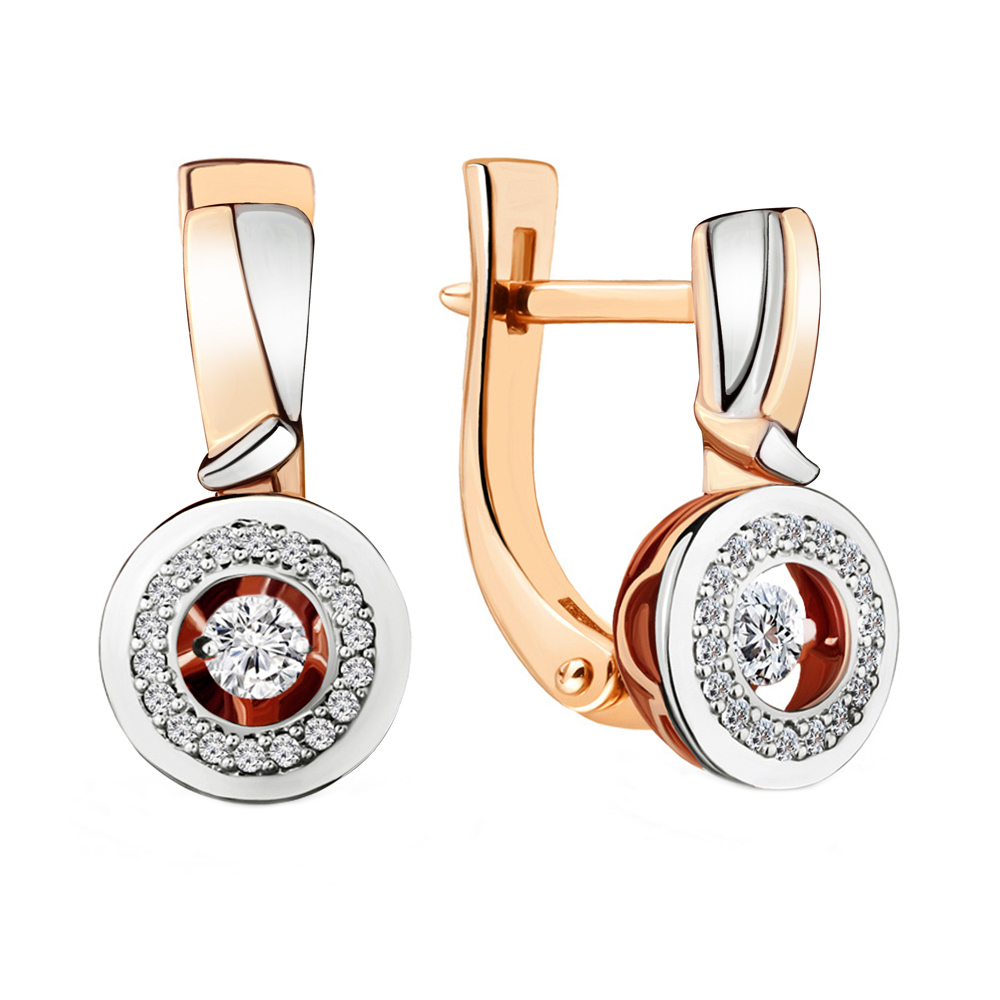 

Серьги из красного золота ЯХОНТ Золотой 215847, бриллиант, 215847