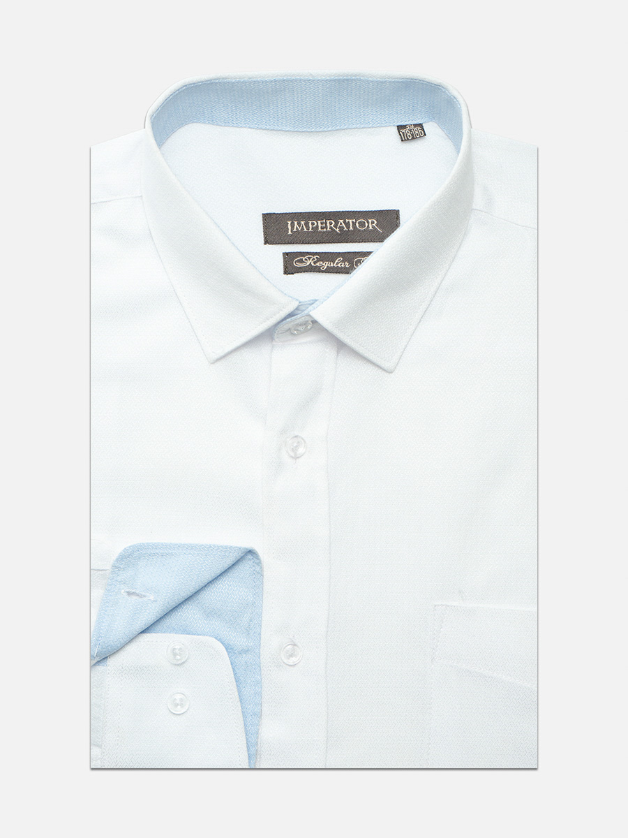 

Рубашка мужская Imperator Vichy W белая 45/178-186, Белый, Vichy W