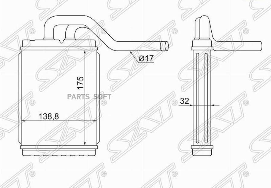 

SAT Радиатор отопителя салона MAZDA TITAN WG### WE### 88-91