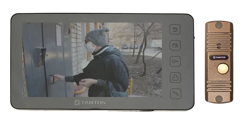 Комплект видеодомофона Tantos Prime SD Mirror и Walle + (медь)