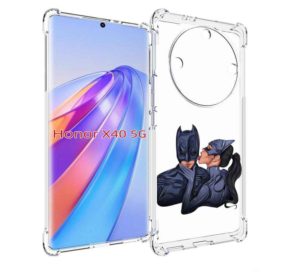 Чехол MyPads бетман-и-кошка для Honor X40