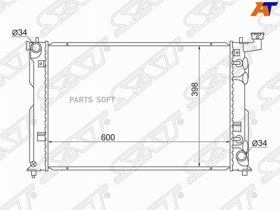 SAT Радиатор TOYOTA PREMIO/ALLION/CALDINA/OPA/ISIS/WISH 01-