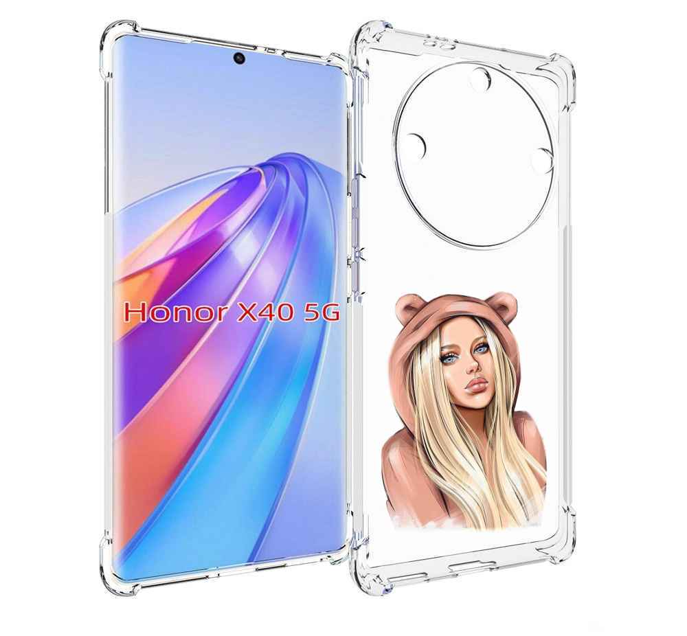 

Чехол MyPads блондинка-в-капюшоне женский для Honor X40, Прозрачный, Tocco
