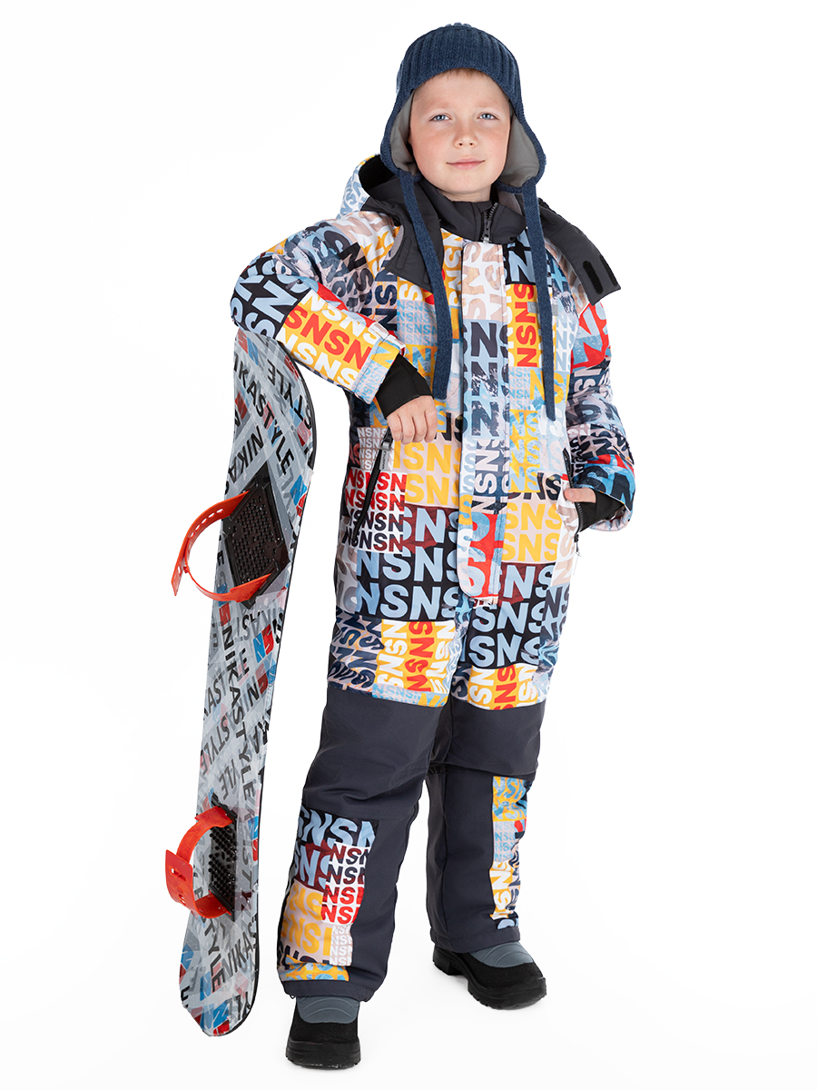 

Комбинезон детский NIKASTYLE 8з2524, горчица/графит, 128, Желтый;серый, 8з2524
