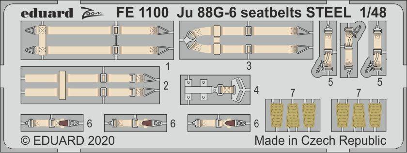 фото Фототравление eduard 1/48 ju 88g-6 стальные ремни