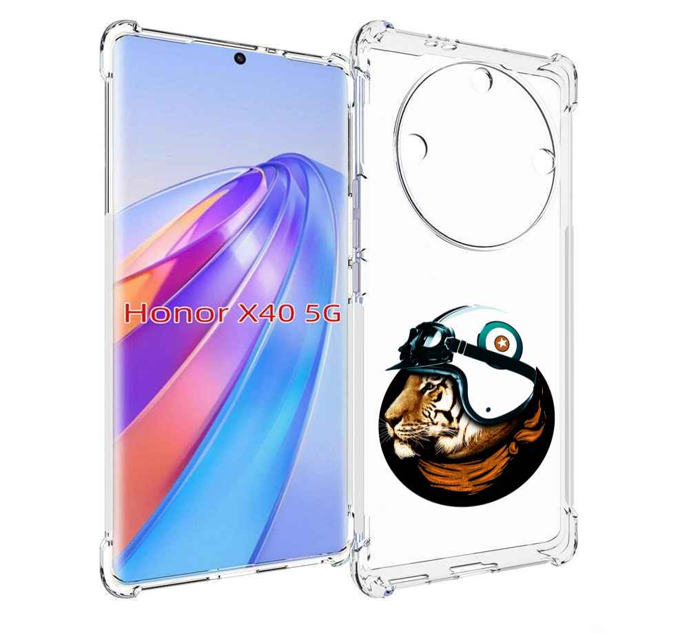 

Чехол MyPads Тигр в шлеме для Honor X40, Прозрачный, Tocco