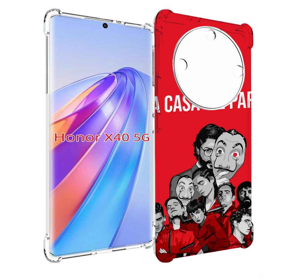 

Чехол MyPads бумажный-дом-команда для Honor X40, Прозрачный, Tocco