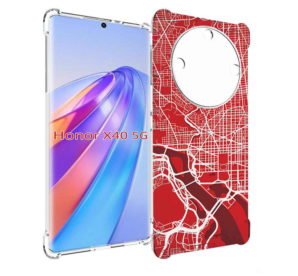 

Чехол MyPads векторная-карта для Honor X40, Прозрачный, Tocco