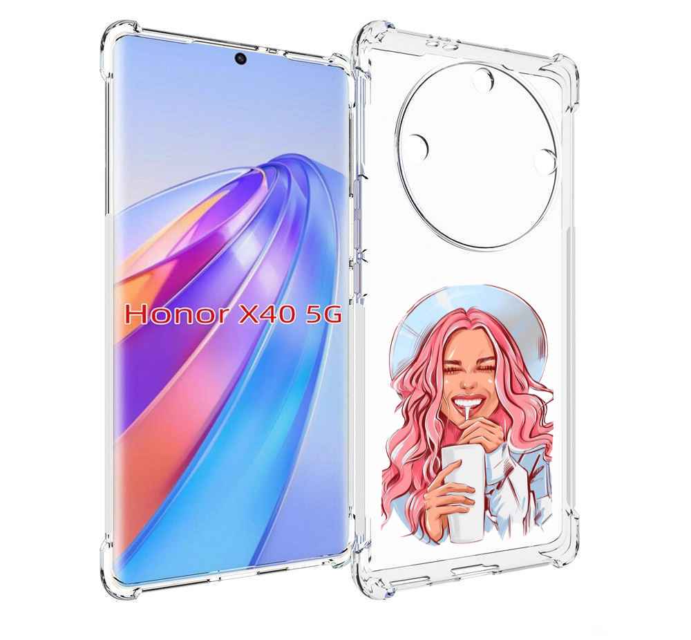

Чехол MyPads веселая-девушка-модель женский для Honor X40, Прозрачный, Tocco