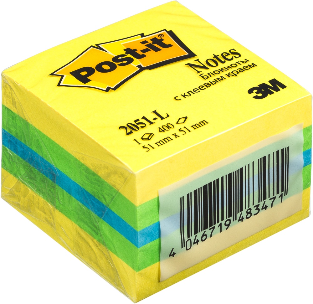 

Post-it 51*51 мм, лимон, 400 листов, Разноцветный