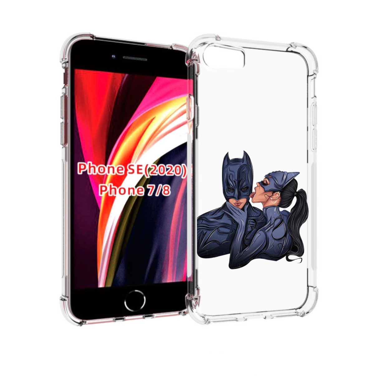 

Чехол MyPads бетман-и-кошка для iPhone 7 4.7 / iPhone 8 / iPhone SE 2 (2020), Прозрачный, Tocco