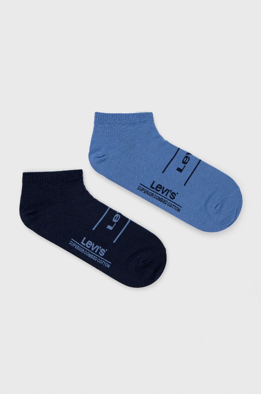 

Носки унисекс Levi's Low Cut Sport 2P Socks синие 39-43, Low Cut Sport 2P Socks