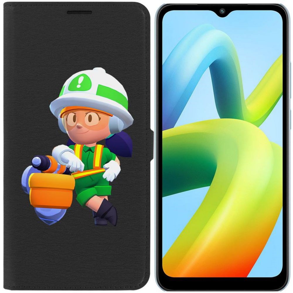 

Чехол-книжка Eco Book для Xiaomi Redmi A1+ Brawl Stars-Строительница Джеки