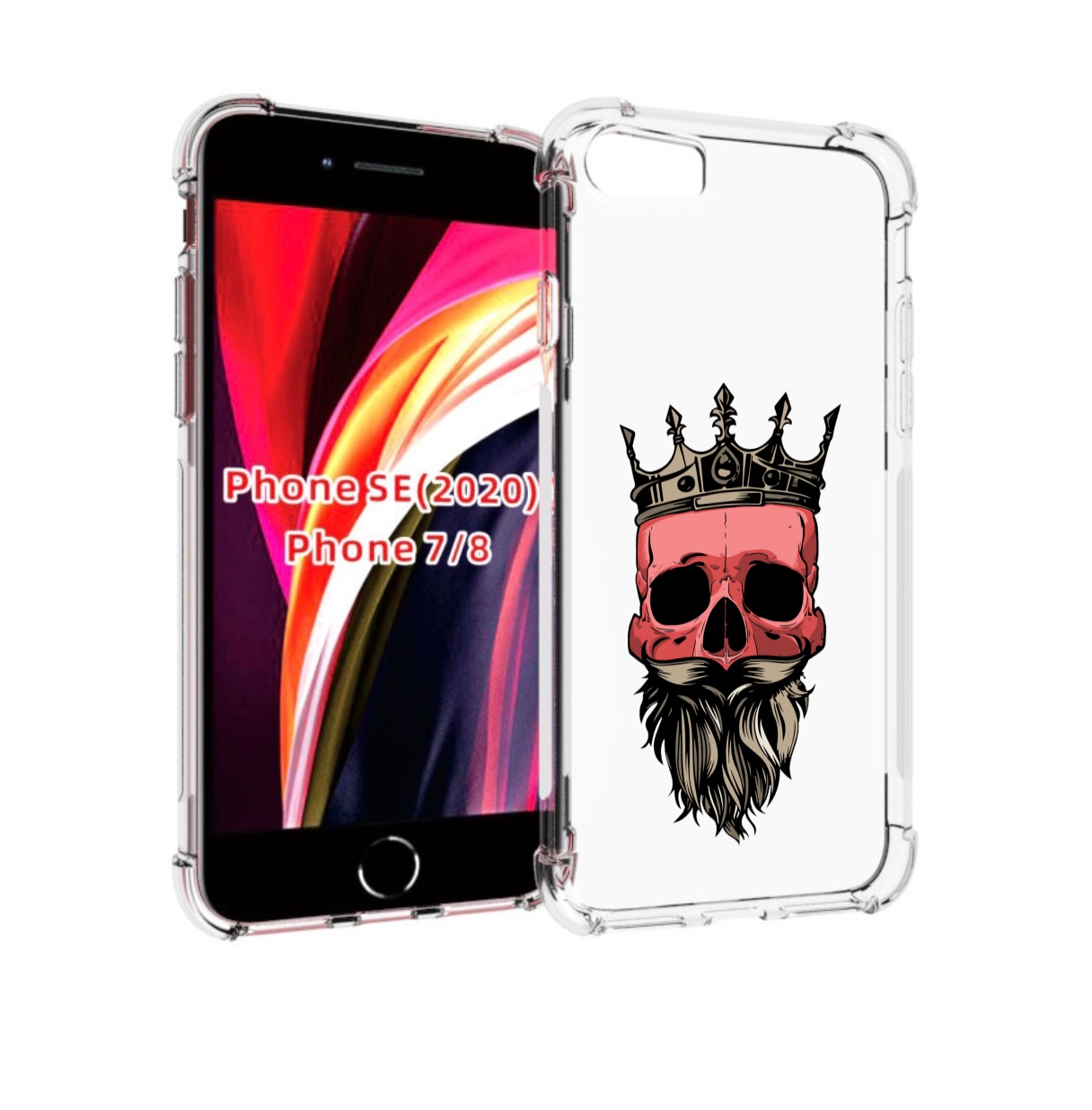 

Чехол MyPads бородатый красный череп мужской для iPhone 7 4.7 / iPhone 8, Прозрачный, Tocco