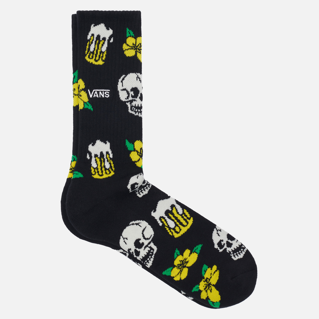 

Носки мужские Vans Mn Happy Trails Crew Black черные one size, Mn Happy Trails Crew Black