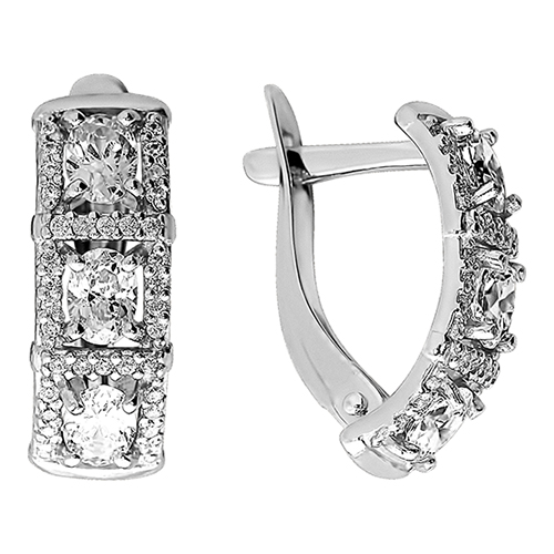 

Серьги из серебра ЯХОНТ Ювелирный 216483, фианит, 216483