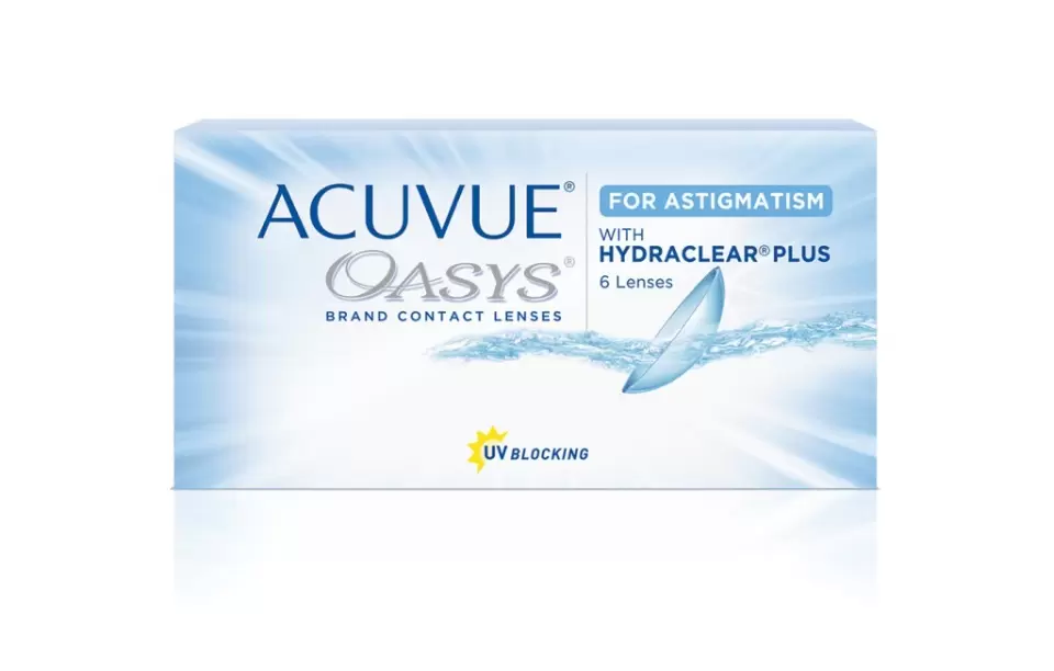Купить Acuvue Oasys for Astigmatism with Hydraclear Plus 6 линз, Контактные линзы Acuvue Oasys for Astigmatism with Hydraclear Plus 6 шт -6, 50, -0, 75, 160, силикон-гидрогель