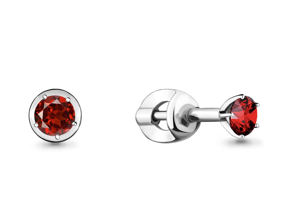 

Серьги пусеты из серебра ЯХОНТ Золотой 216843, гранат, 216843