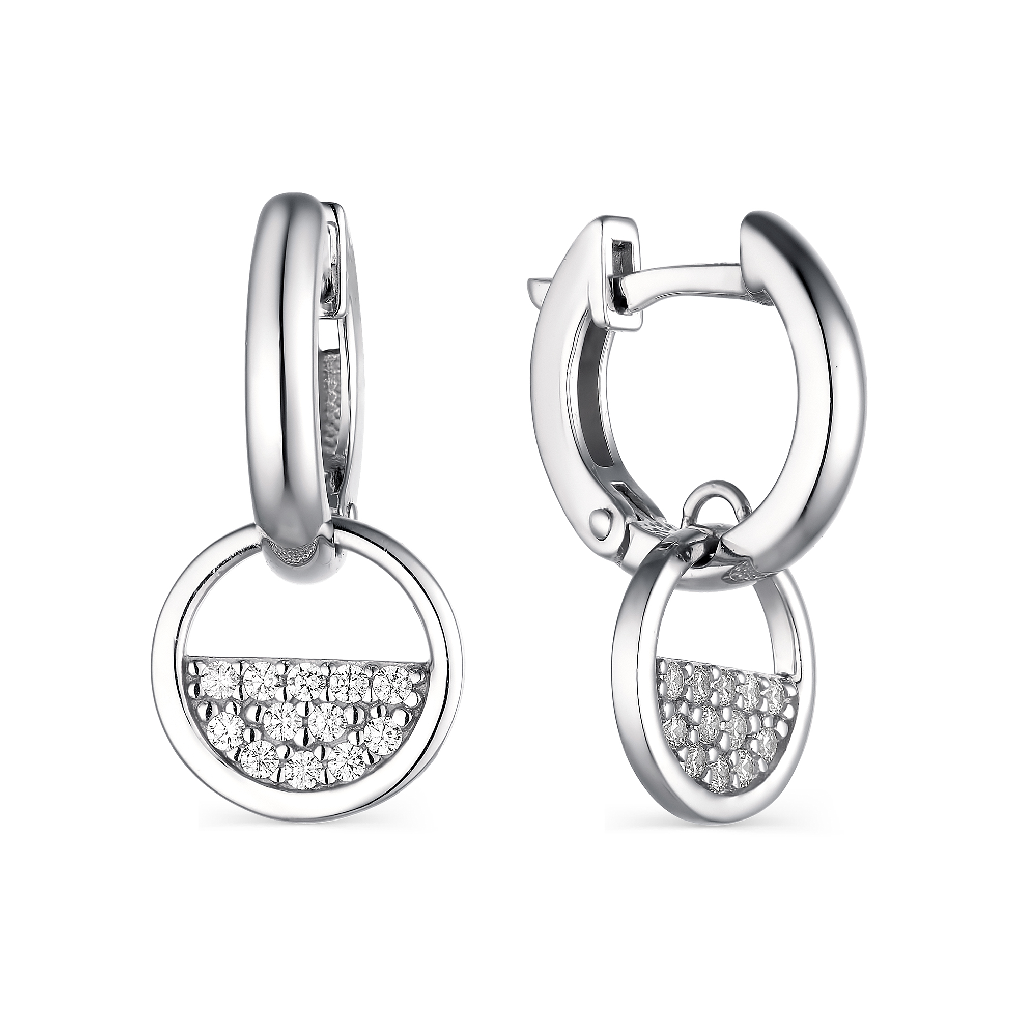 

Серьги подвески из серебра ЯХОНТ Золотой 217104, фианит, 217104