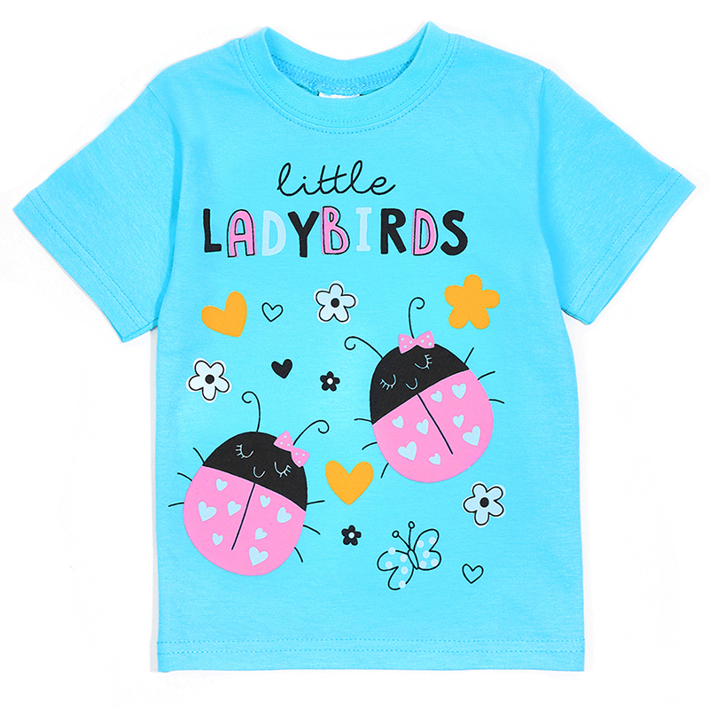 

Футболка детская для девочек с принтом Baziator CL0107 голубая 104 см, Веселый Супер-Слонёнок CL0107