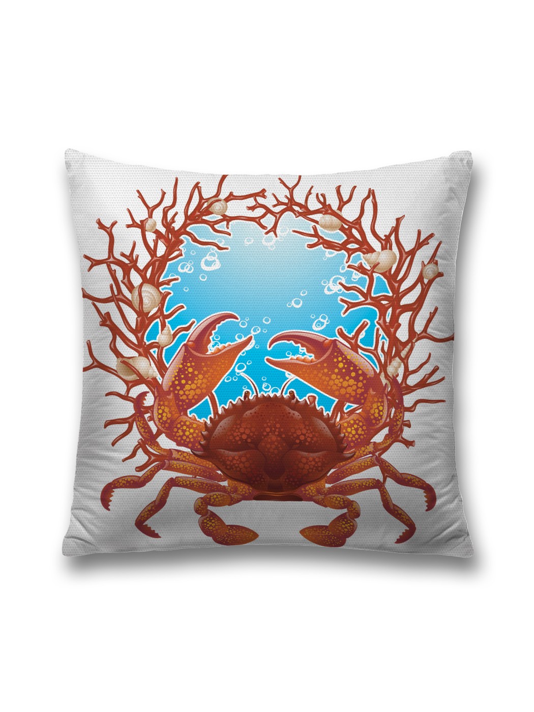 

Наволочка JoyArty декоративная "Логово краба" на молнии, 45x45 см, Белый