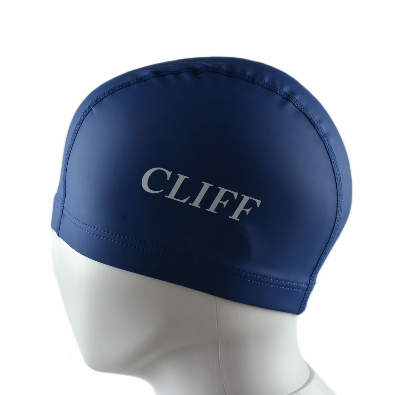 Шапочка для плавания CLIFF силиконовая с лайкрой PU01, темно-синяя