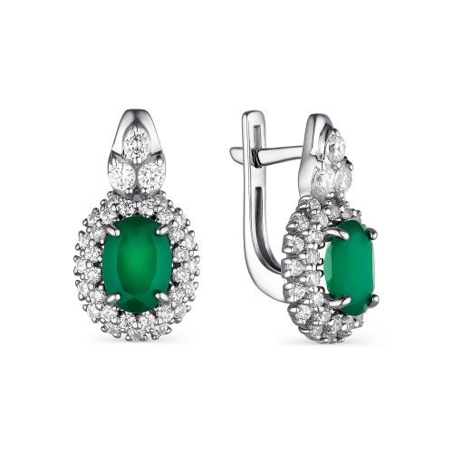 

Серьги из серебра ЯХОНТ Золотой 217487, агат/фианит, 217487