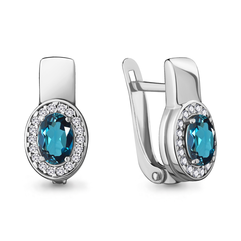 

Серьги из серебра ЯХОНТ Золотой 217602, топаз/фианит, 217602