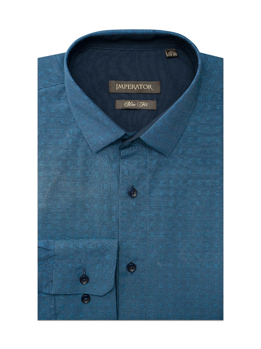 Рубашка мужская Imperator Cortes 7 sl синяя 40/178-186