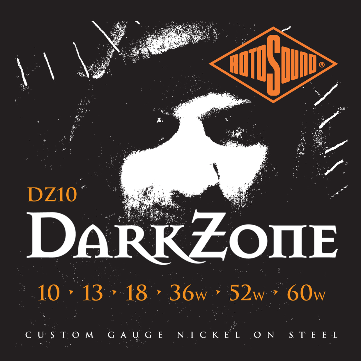 Струны для электрогитары ROTOSOUND Dark Zone Limited Edition 10-60