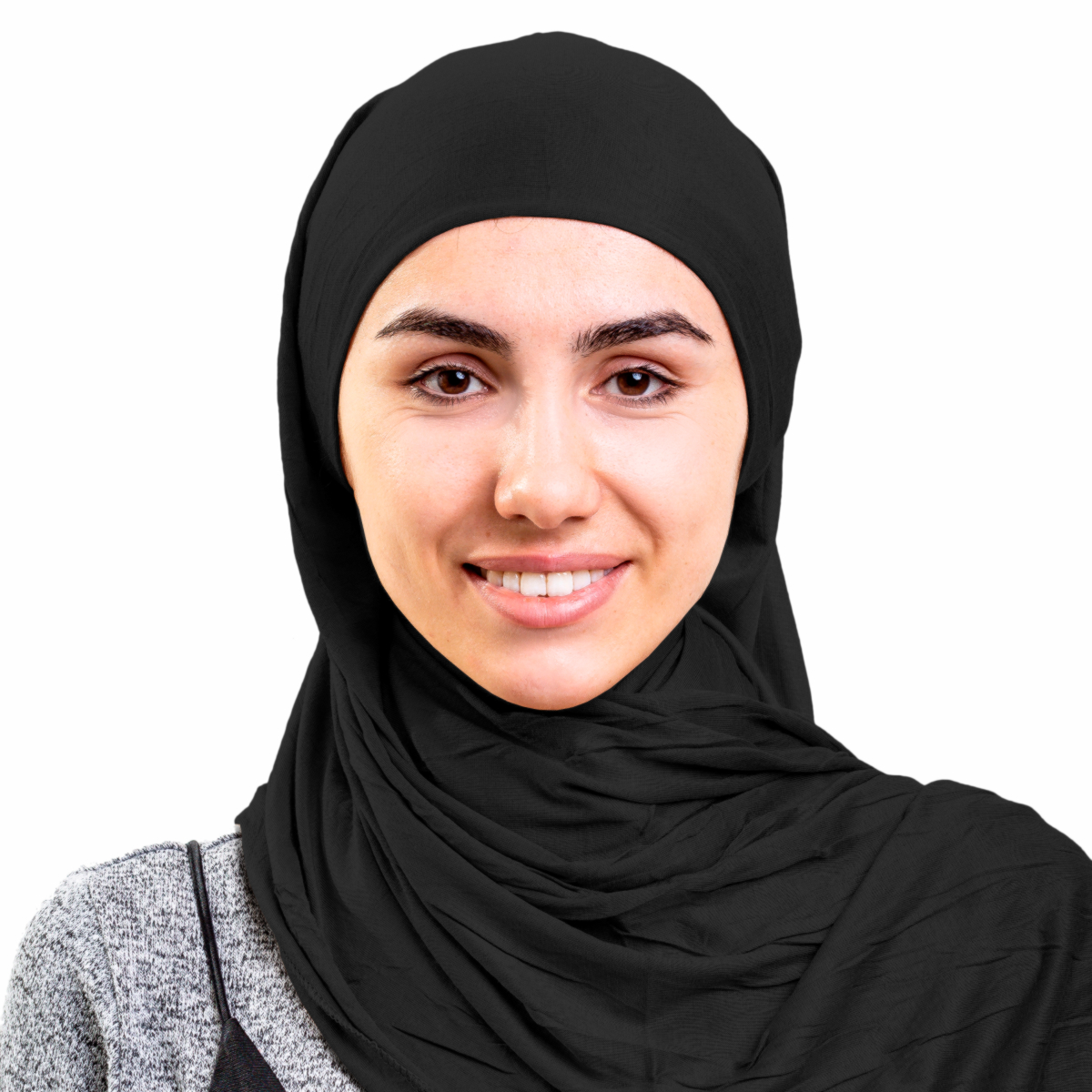фото Хиджаб платок женский asiyah ay-hjb3-01 черный р. 170x60