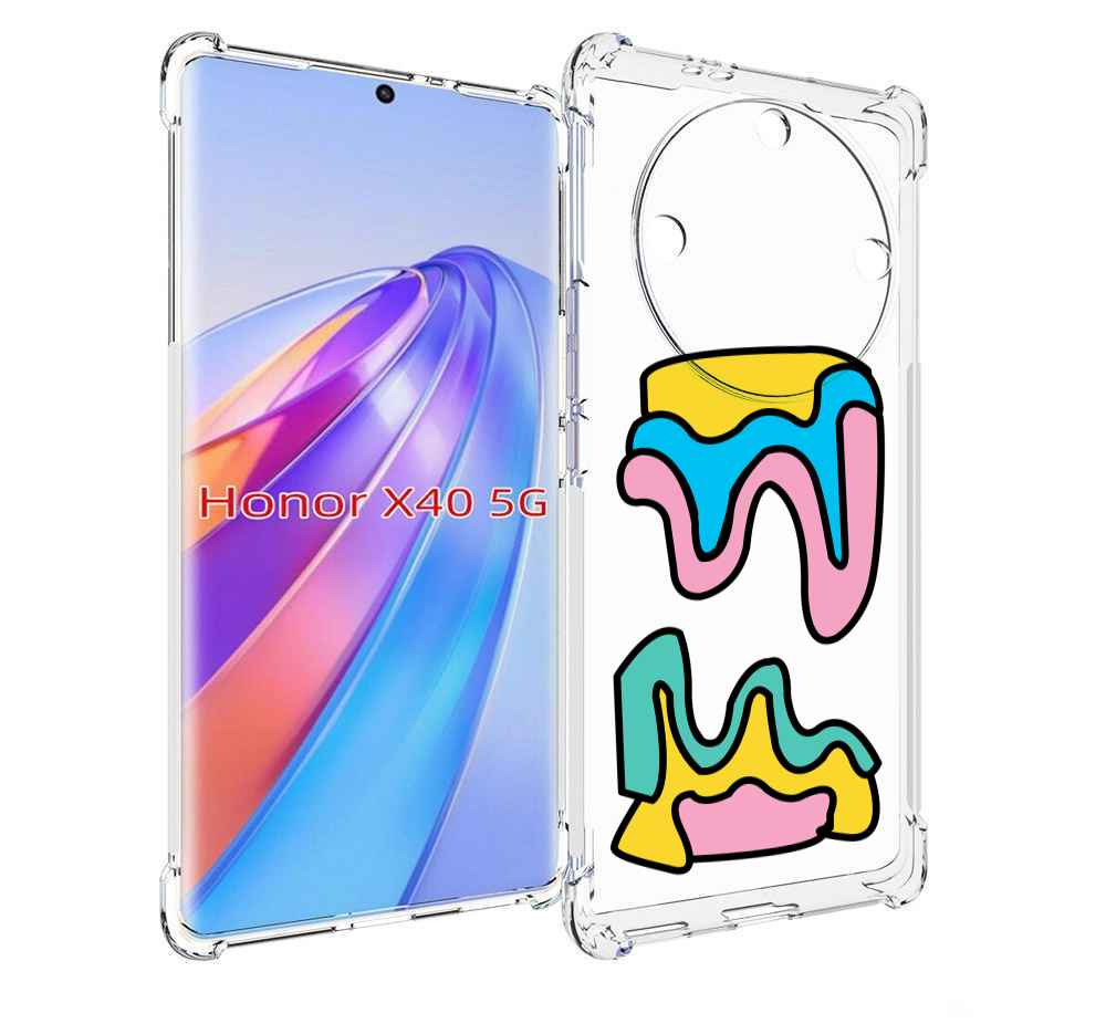 

Чехол MyPads вытекающая-абстракция для Honor X40, Прозрачный, Tocco