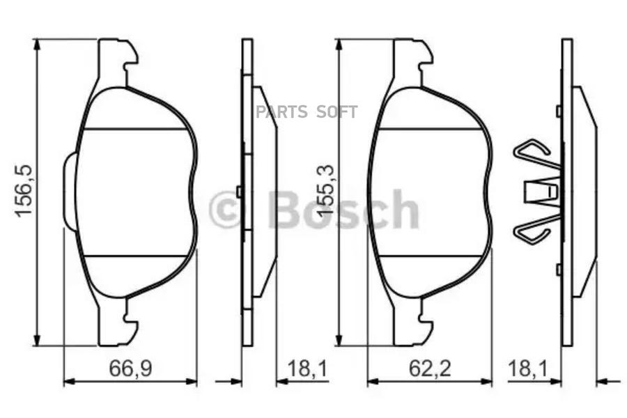 

Тормозные колодки Bosch передние для Ford Focus, C-Max/Mazda 3, 5 1.0-2.5i 2004- 986495215