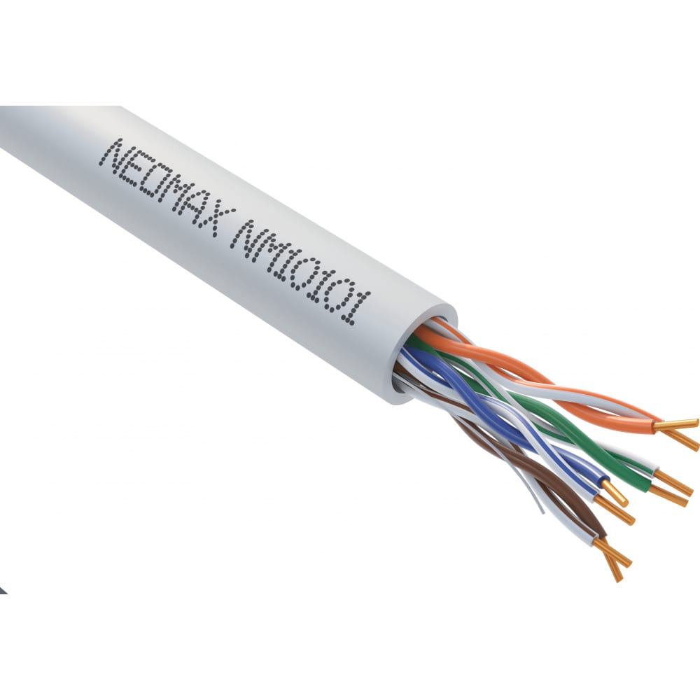 фото Neomax кабель utp cat.5e 4 пары 305 м 0.51 мм 200 mhz медь pvc jacket nm10101