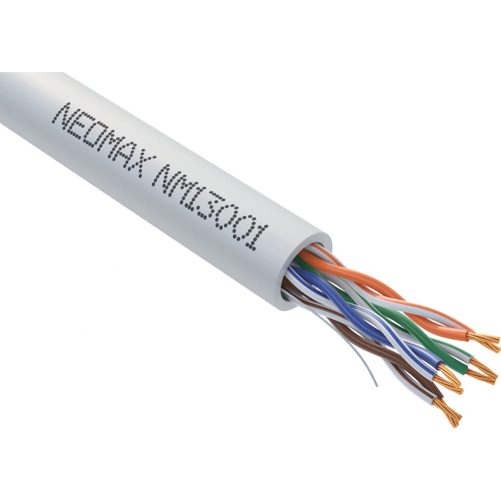 фото Neomax кабель utp cat.5e 4 пары 305 м 7/0.18 мм гибкий многожильный медь pvc jacket nm1300