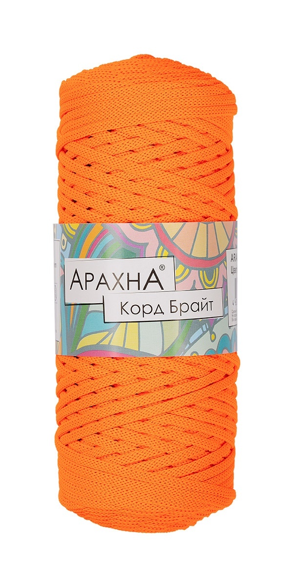 

Пряжа ARACHNA Cord Bright №503 оранжевый неон, Cord Bright