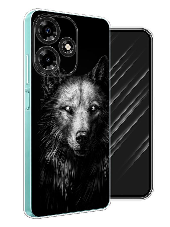 

Чехол Awog на Infinix Hot 30 "Волк черно белый", Серый;бежевый;белый, 3104050-1