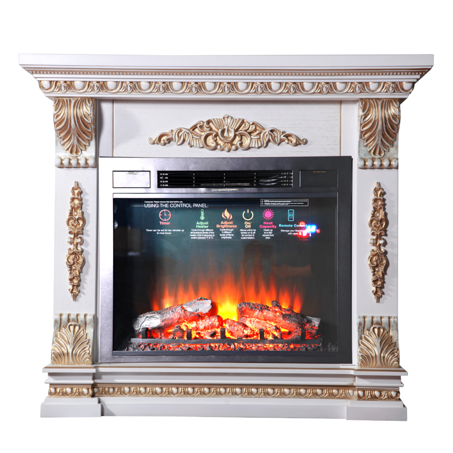 

Электрокамин Inter Flame Милетта (белый с золотом) с очагом Sirius 30 LED FX Black