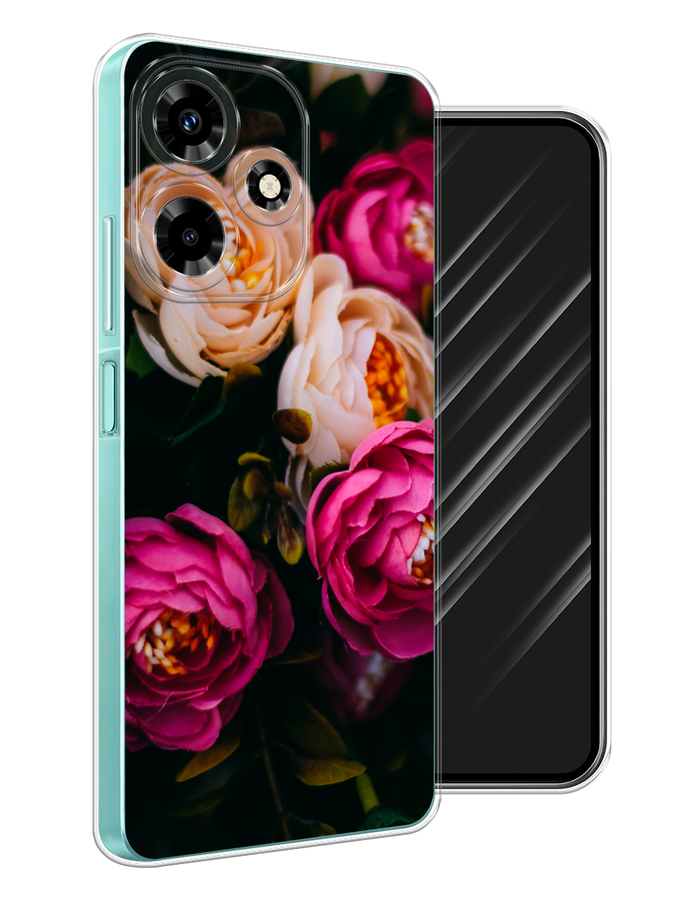 

Чехол Awog на Infinix Hot 30 "Розовые пионы на черном", Розовый;черный, 3104050-8