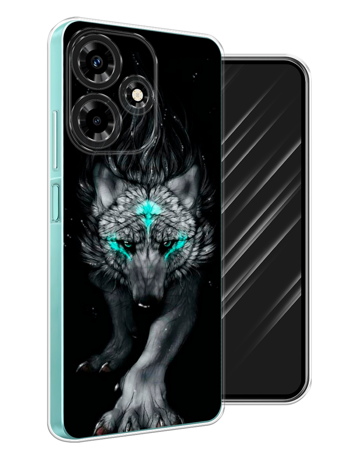 

Чехол Awog на Infinix Hot 30 "Волшебный волк", Черный;серый, 3104050-2