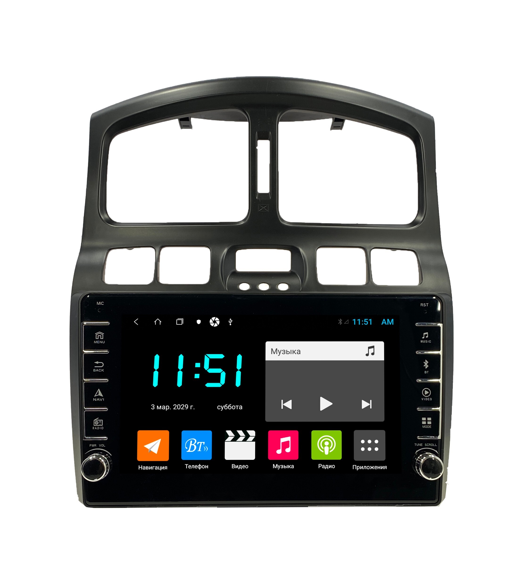 Штатная автомагнитола Zenith Hyundai Santa Fe 2000-2012 Android 12 464GB с крутилками 3249200₽