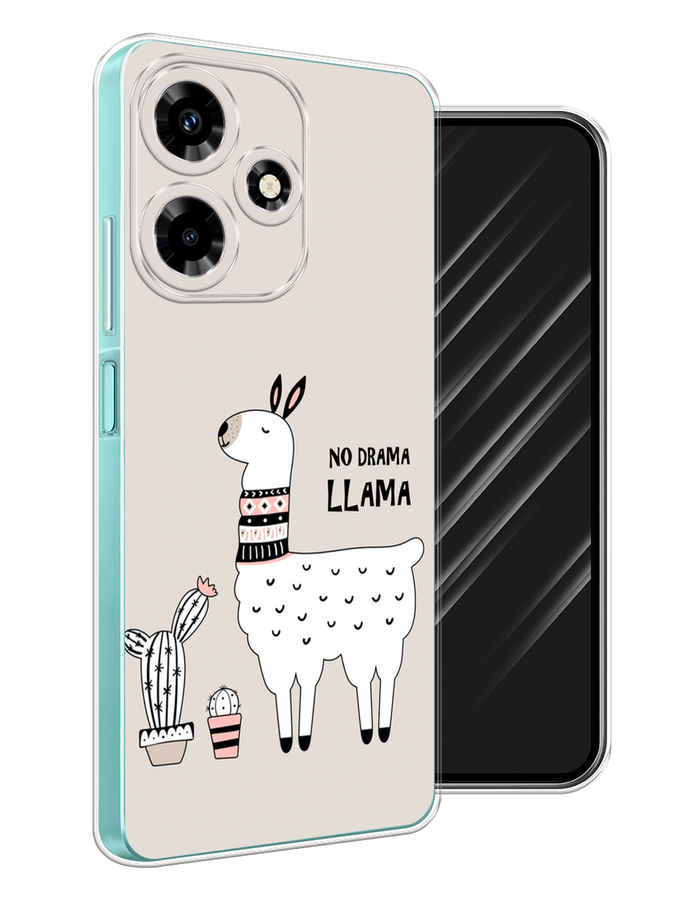 

Чехол Awog на Infinix Hot 30 "No drama LLama", Бежевый;серый;белый, 3104050-2