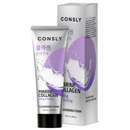 Пенка для умывания CONSLY Marine Collagen укрепляющая, для всех типов кожи, 100 мл