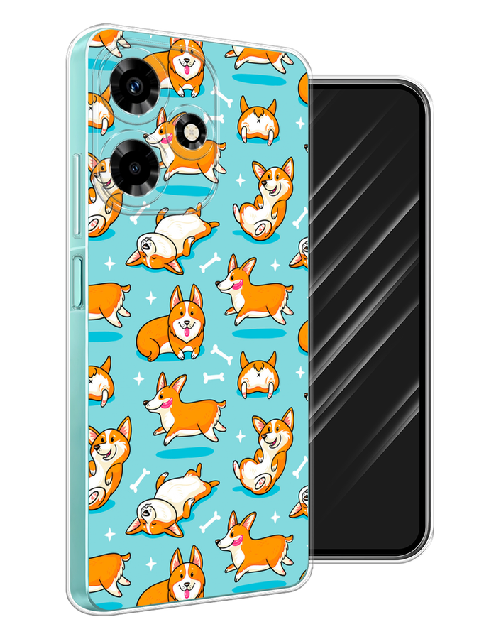 

Чехол Awog на Infinix Hot 30 "Веселые корги", Коричневый, 3104050-2