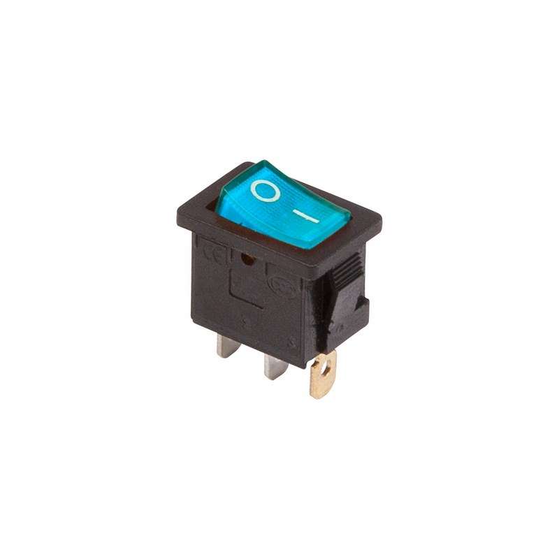 

Выключатель клавишный 250V 6А (3с) ON-OFF синий с подсветкой Mini REXANT, 10 шт.
