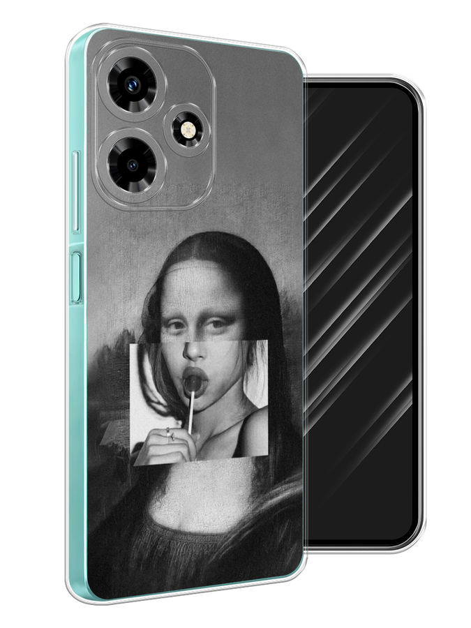 

Чехол Awog на Infinix Hot 30 "Mona Lisa sucking lollipop", Серый, 3104050-9