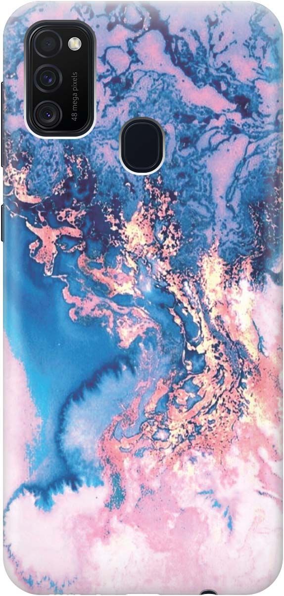 

Силиконовый чехол на Samsung Galaxy M21/M30s с принтом "Синий мрамор", Голубой, 196