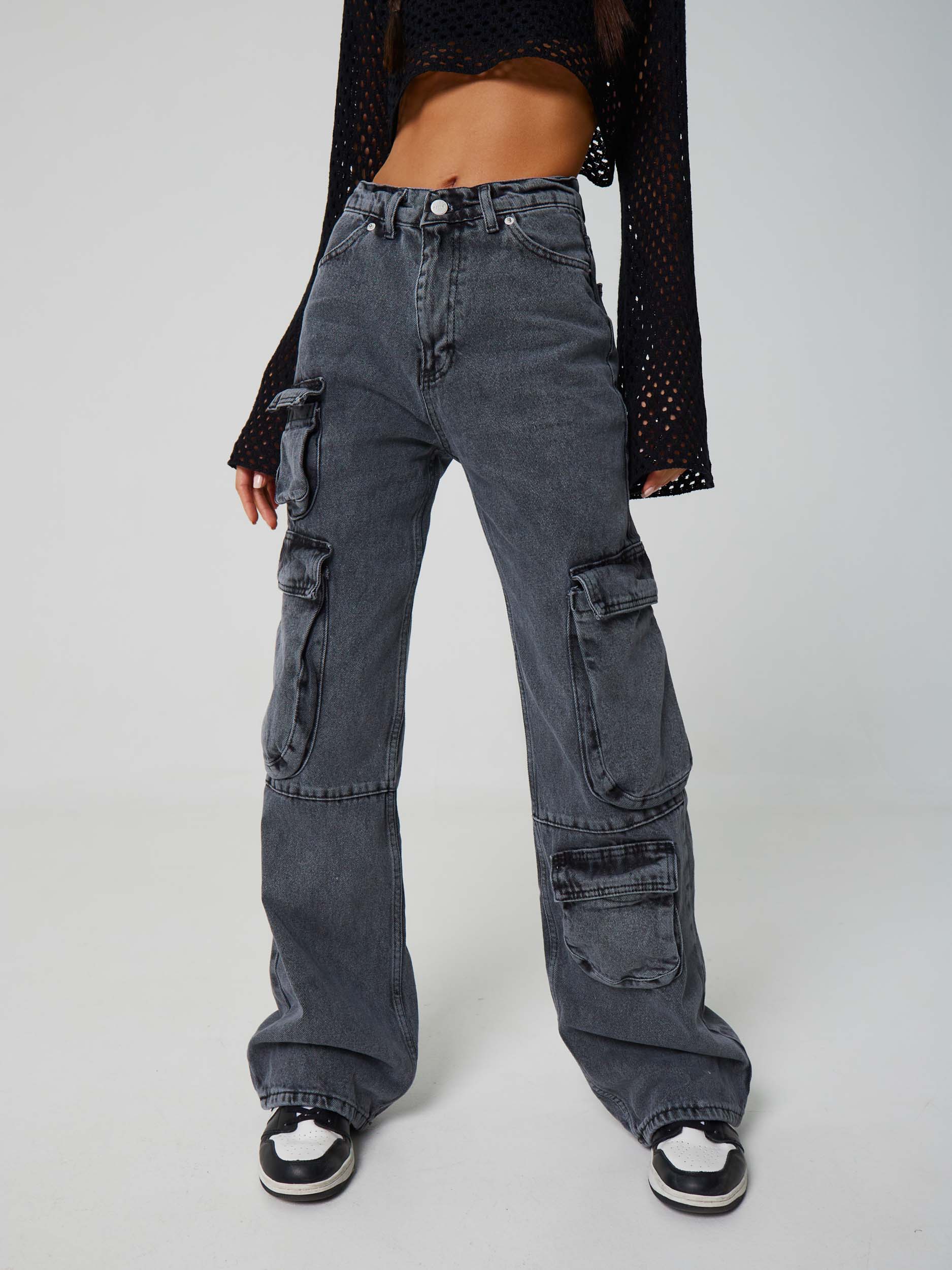 

Джинсы женские Feelz Cargo 01 черные 25, Черный, Cargo 01