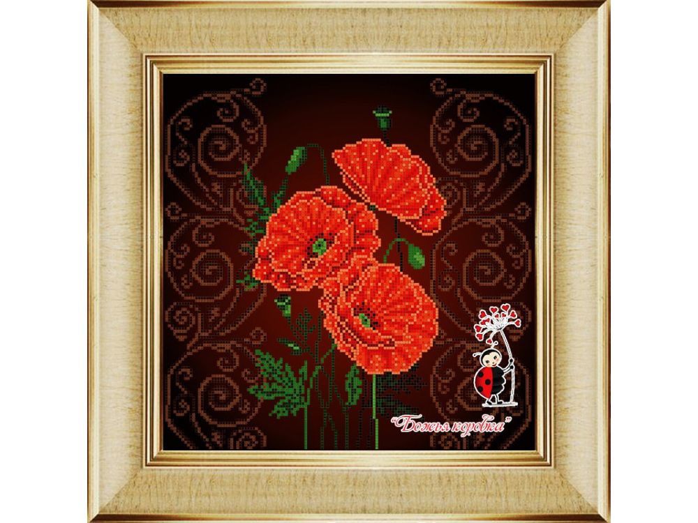 

Рисунок на ткани «Маки»